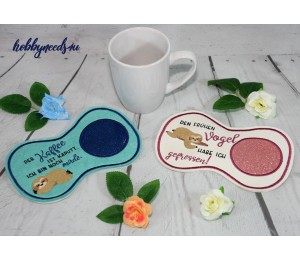 Stickserie - Faultiere ITH Mug Rugs